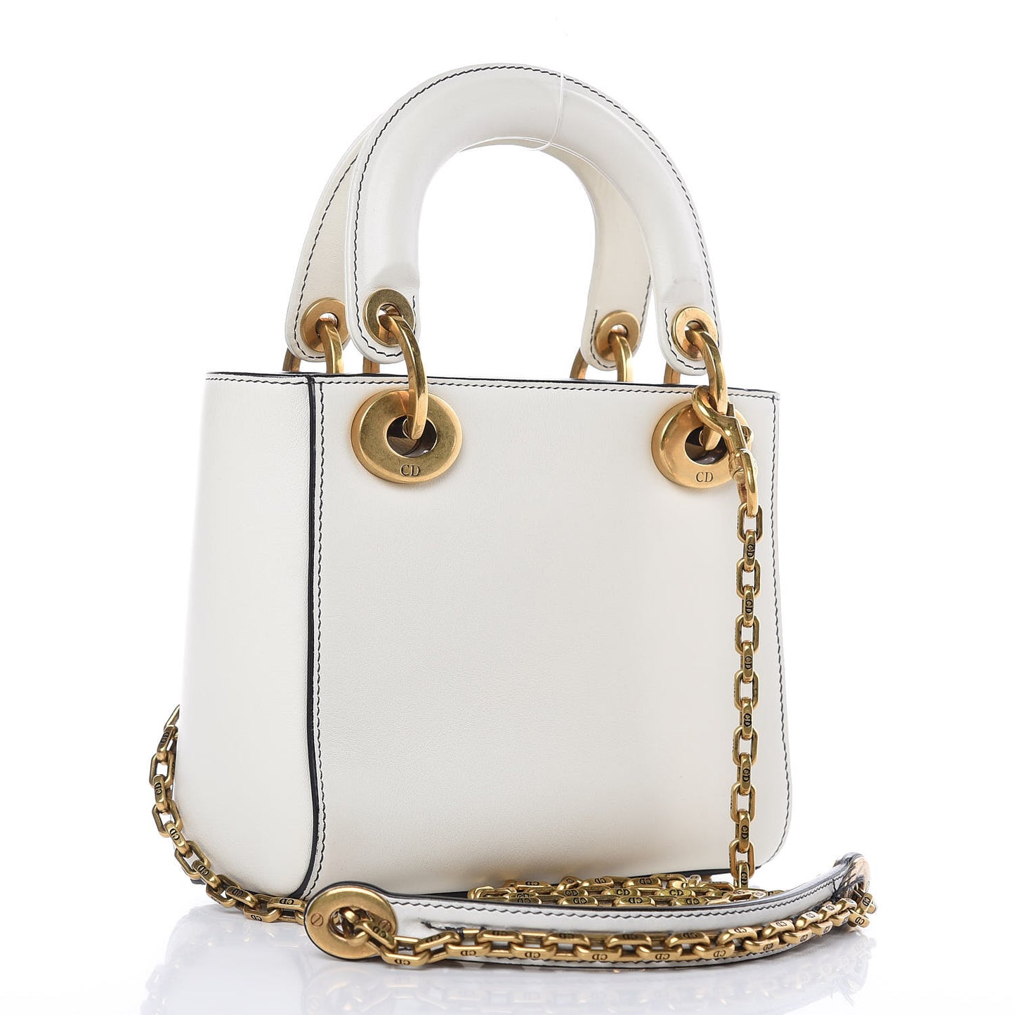 Calfskin Painted Niki de Saint Phalle Dragon Lady Dior Bag White