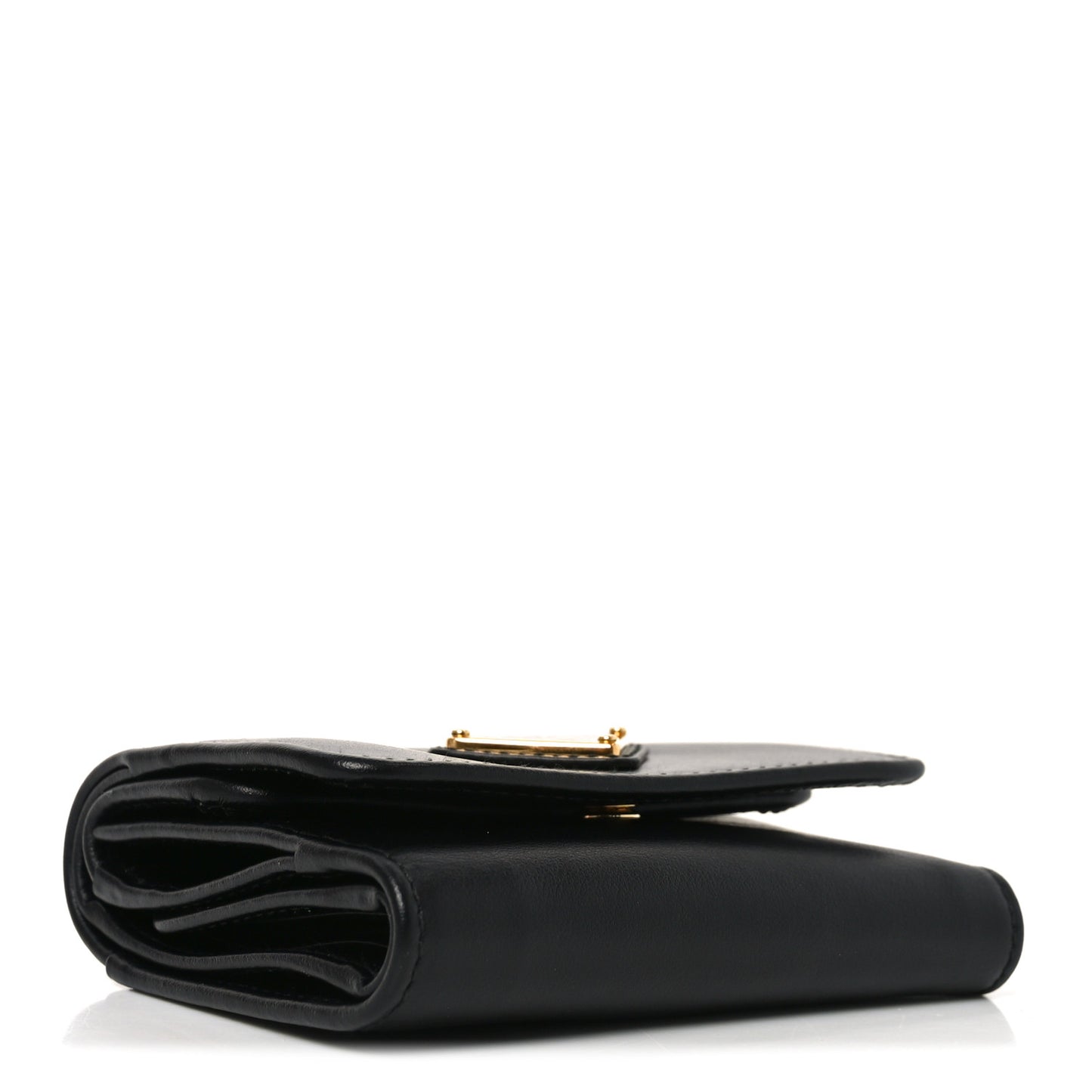 Metal Tri-Fold Compact Wallet Black