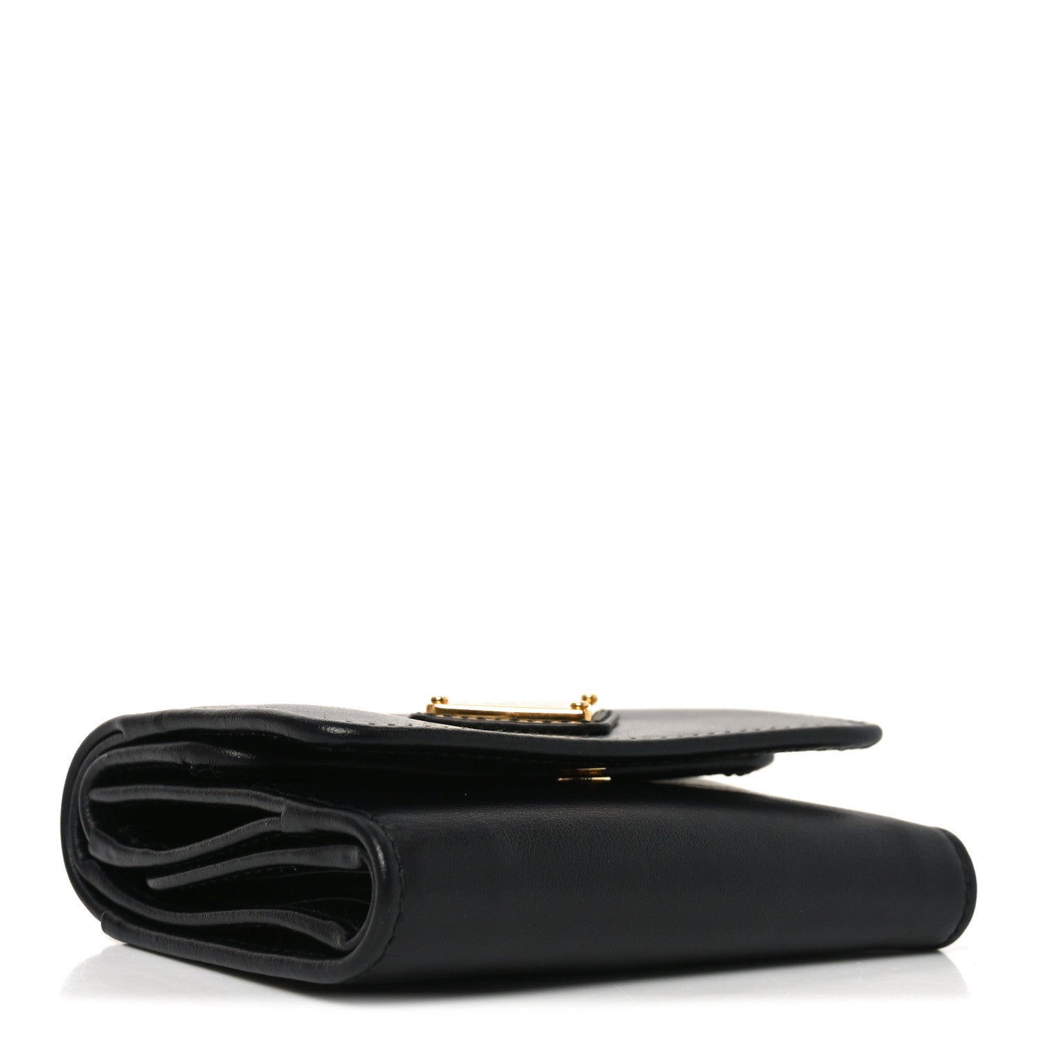 Prada Metal Tri-Fold Compact Wallet Black 4 of 6