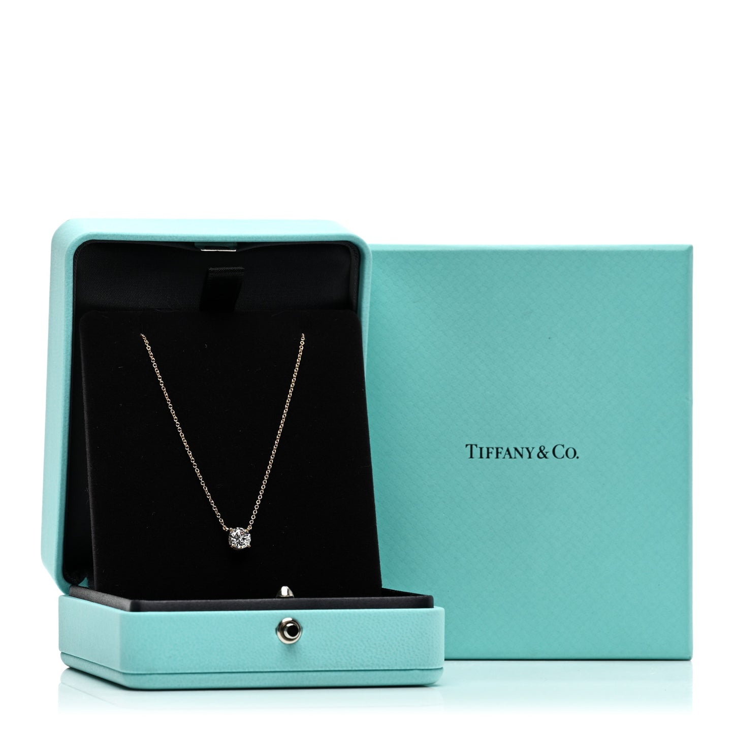 18K Yellow Gold Diamond .78ct Solitaire Pendant Necklace