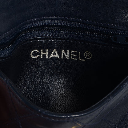 Chanel Lambskin Diamond Stitched Flap Waist Chain Belt Bag Navy 6 of 8