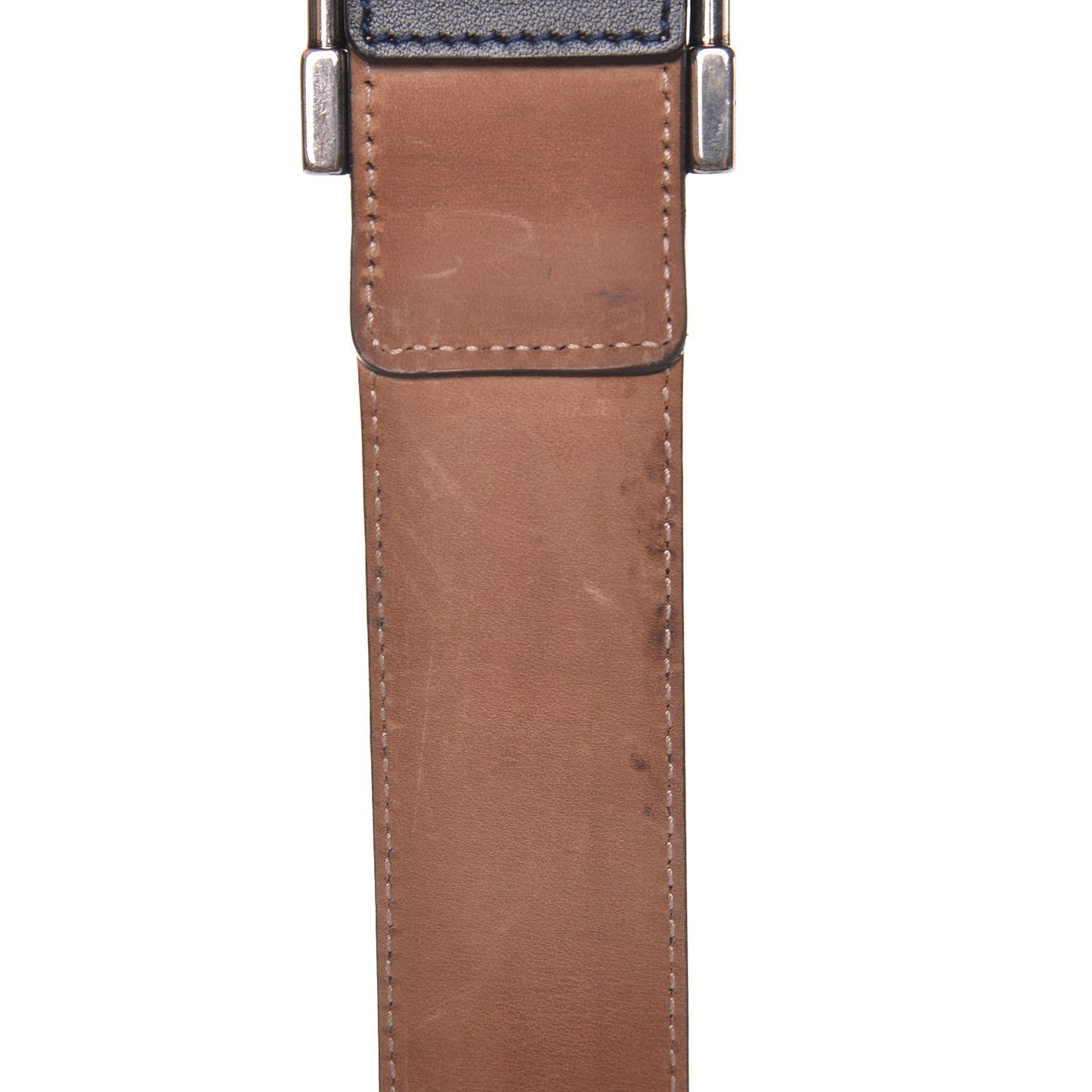 GG Supremem Monogram Selleria Calfskin Square Spur 40mm Belt 80 32 Beige Blue