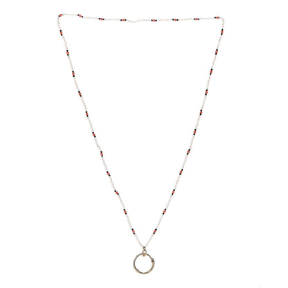 Gucci 18K Yellow Gold Coral Black Onyx Freshwater Pearl Turquoise Ouroboros Pendant Necklace 3 of 4