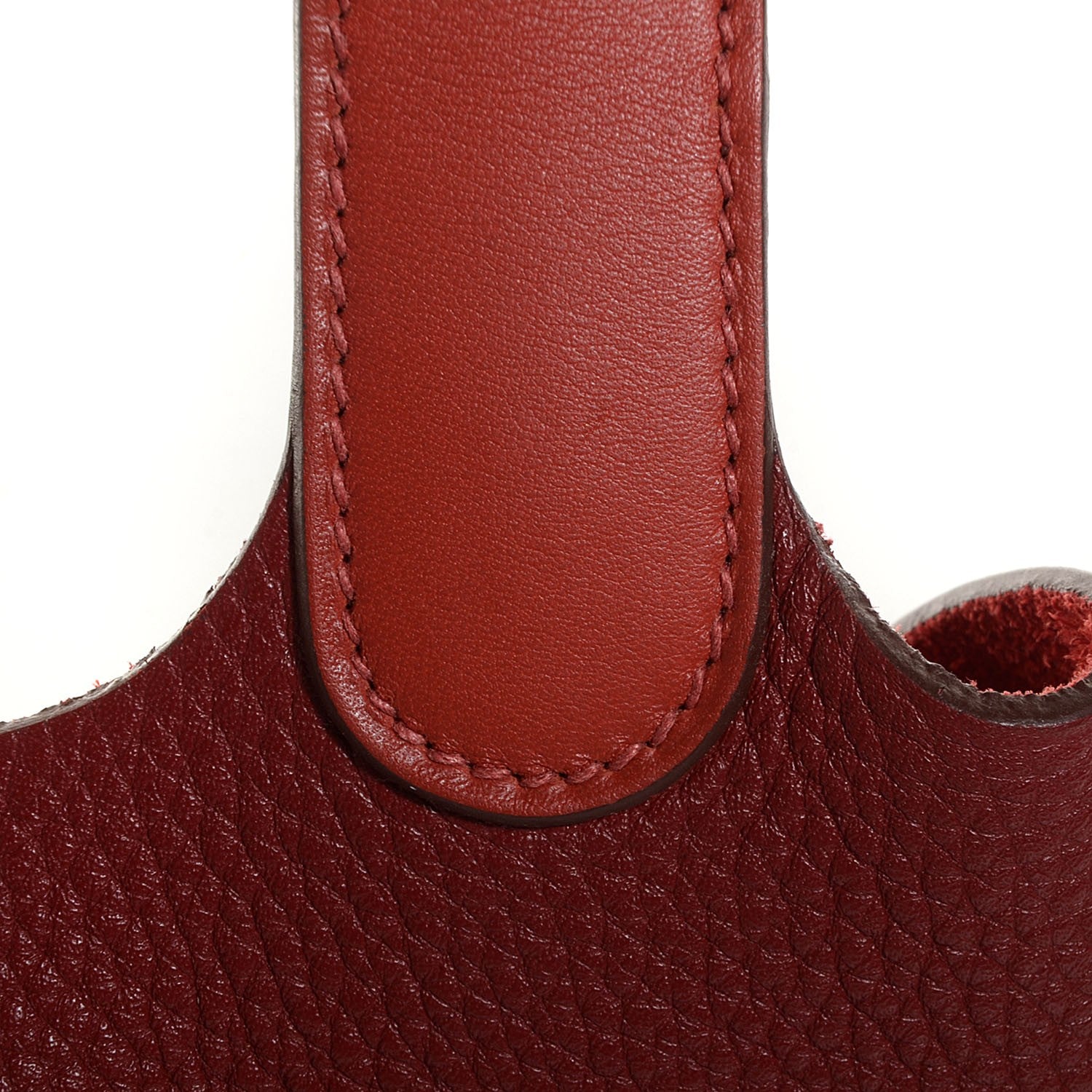 Hermes Taurillon Clemence Bi-Color Picotin Lock 22 MM Rouge H Brique 12 of 12