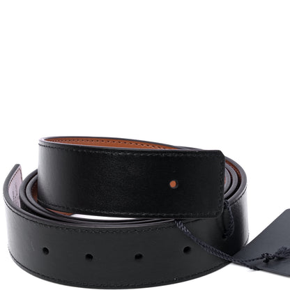 Louis Vuitton Calfskin Taurillon Reversible Belt Strap 110 44 Black Cognac 3 of 4