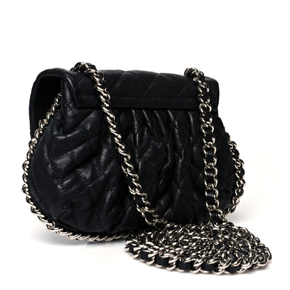 Chanel Washed Lambskin Quilted Mini Chain Around Flap Black 3 of 10
