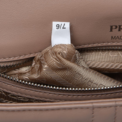 Prada Soft Calfskin Impunture Diagramme Medium Chain Flap Shoulder Bag Cipria 7 of 8