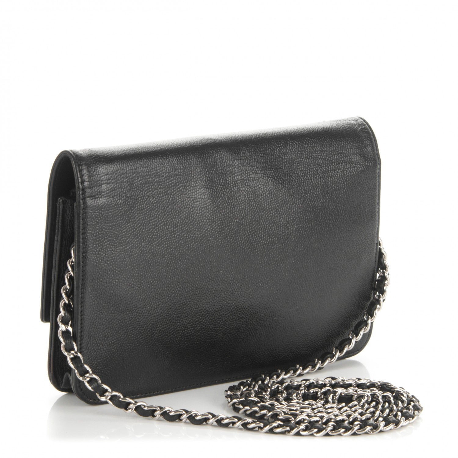 Chanel Caviar Sevruga Wallet On Chain WOC Black 3 of 8