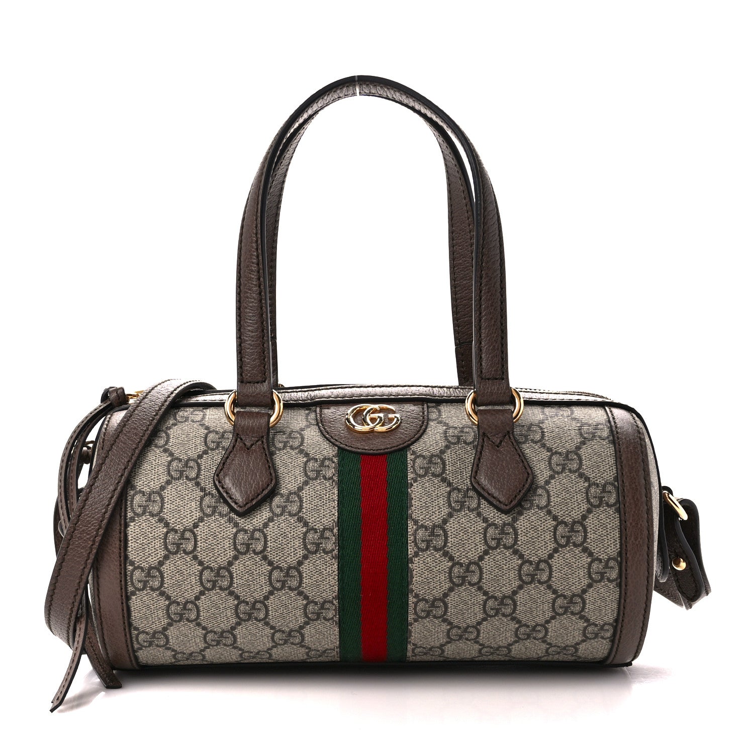 Gucci GG Supreme Monogram Web Small Ophidia Boston Bag Beige New Acero 1 of 12