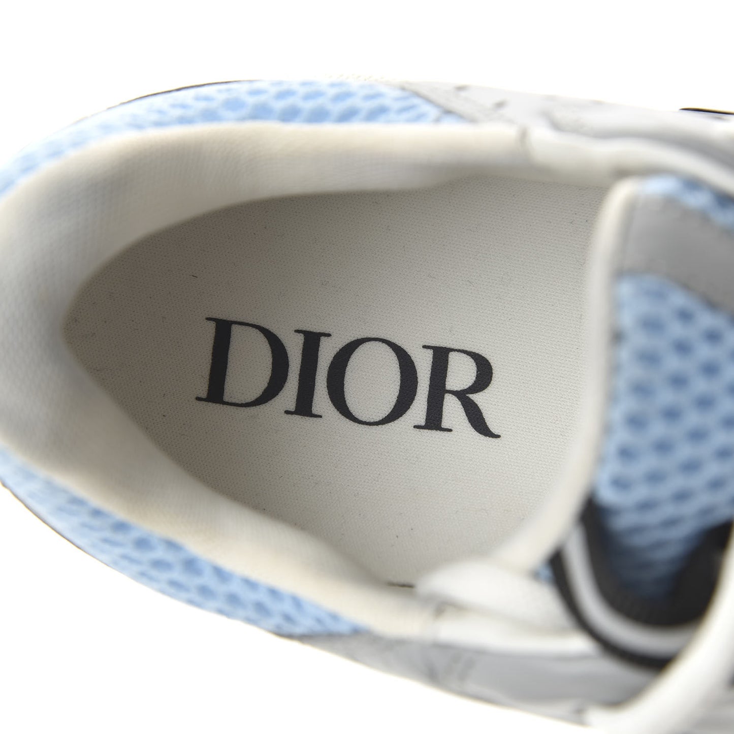 Technical Mesh Calfskin Mens B22 Sneakers 41 White Blue Grey