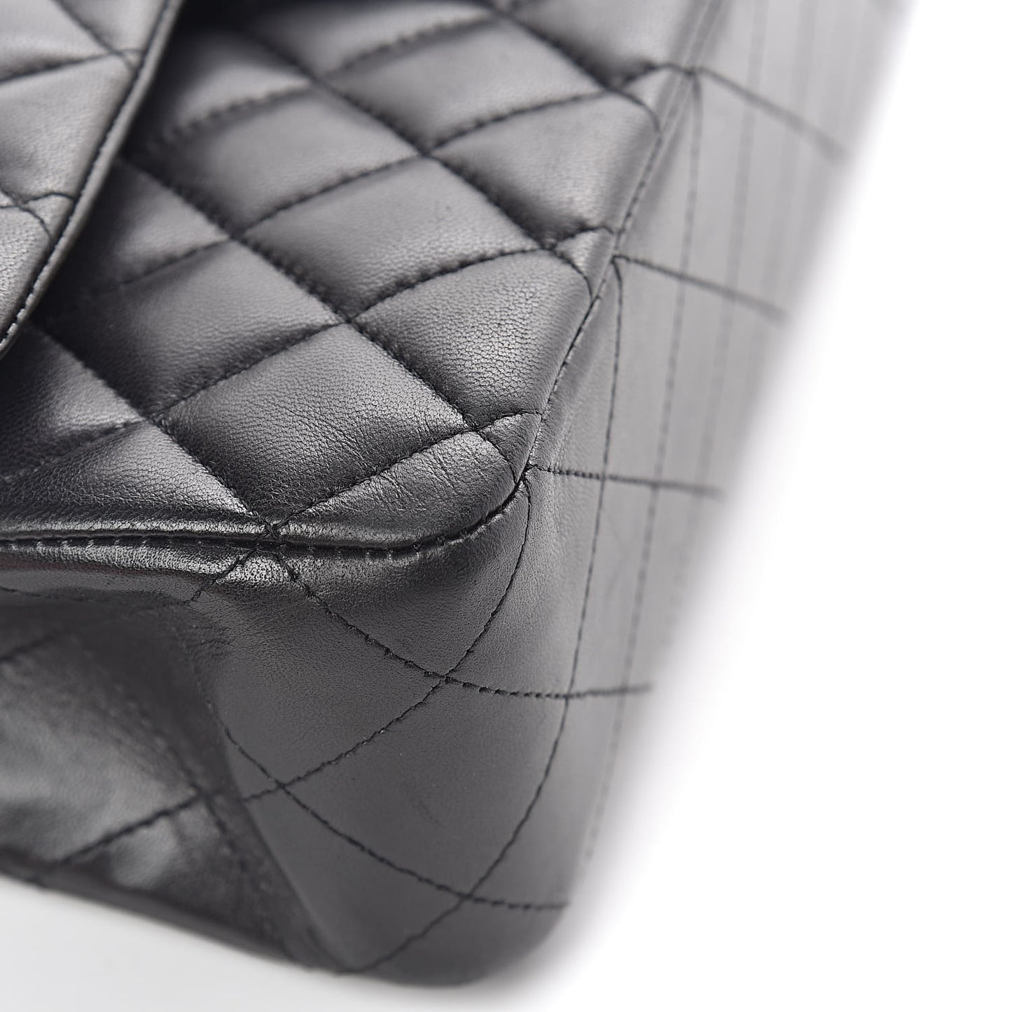 Lambskin Quilted Medium Double Flap Black