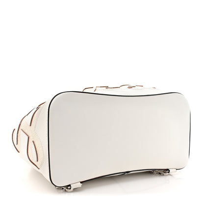 Christian Louboutin Calfskin Paris Marie Jane Perforated Glitter Logo Backpack White 4 of 13