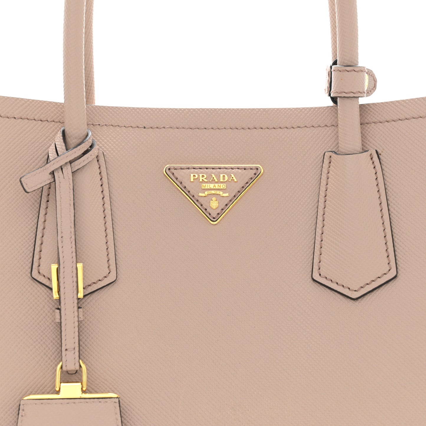 Saffiano Cuir Medium Double Bag Cammeo Black