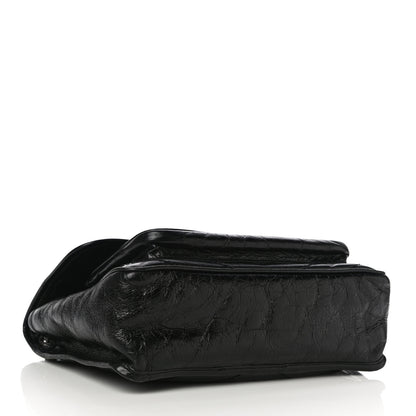 Saint Laurent Crinkled Calfskin Matelasse Monogram Medium Niki Chain Satchel Black 4 of 15