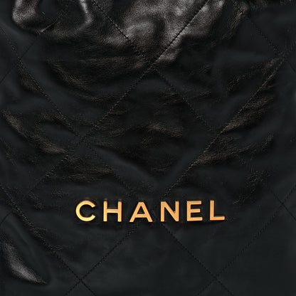 Chanel Shiny Calfskin Quilted Chanel 22 Black 9 of 14