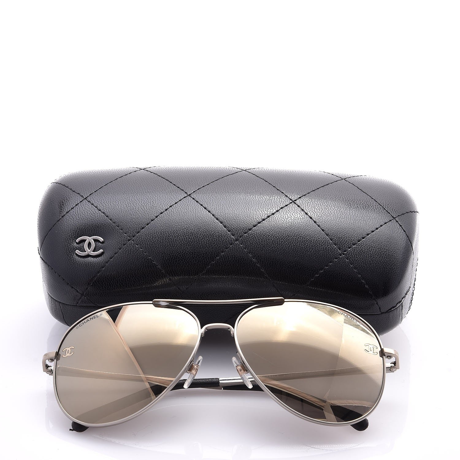 Chanel Aviator CC Sunglasses 4189-T-Q Silver 8 of 8