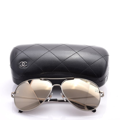 Chanel Aviator CC Sunglasses 4189-T-Q Silver 8 of 8