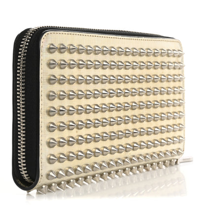 Christian Louboutin Metallic Specchio Panettone Spiked Zip Around Wallet Silver 3 of 8