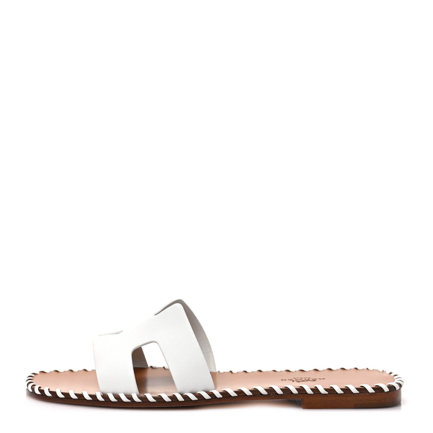 Hermes Calfskin Braided Oran Sandals 36.5 White 1 of 9