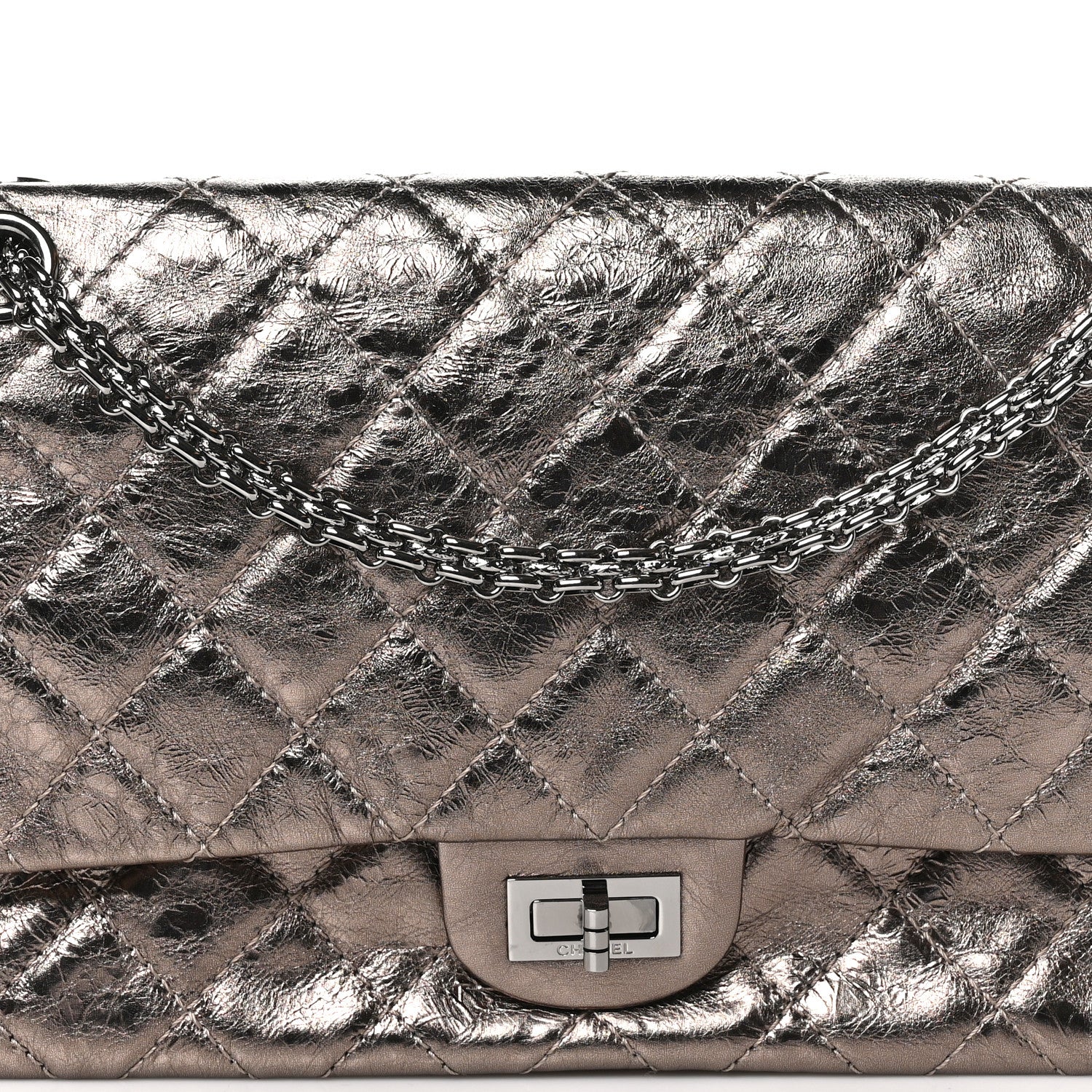 Chanel Metallic Aged Calfskin Quilted 2.55 Reissue 226 Flap Dark Gold 8 of 10