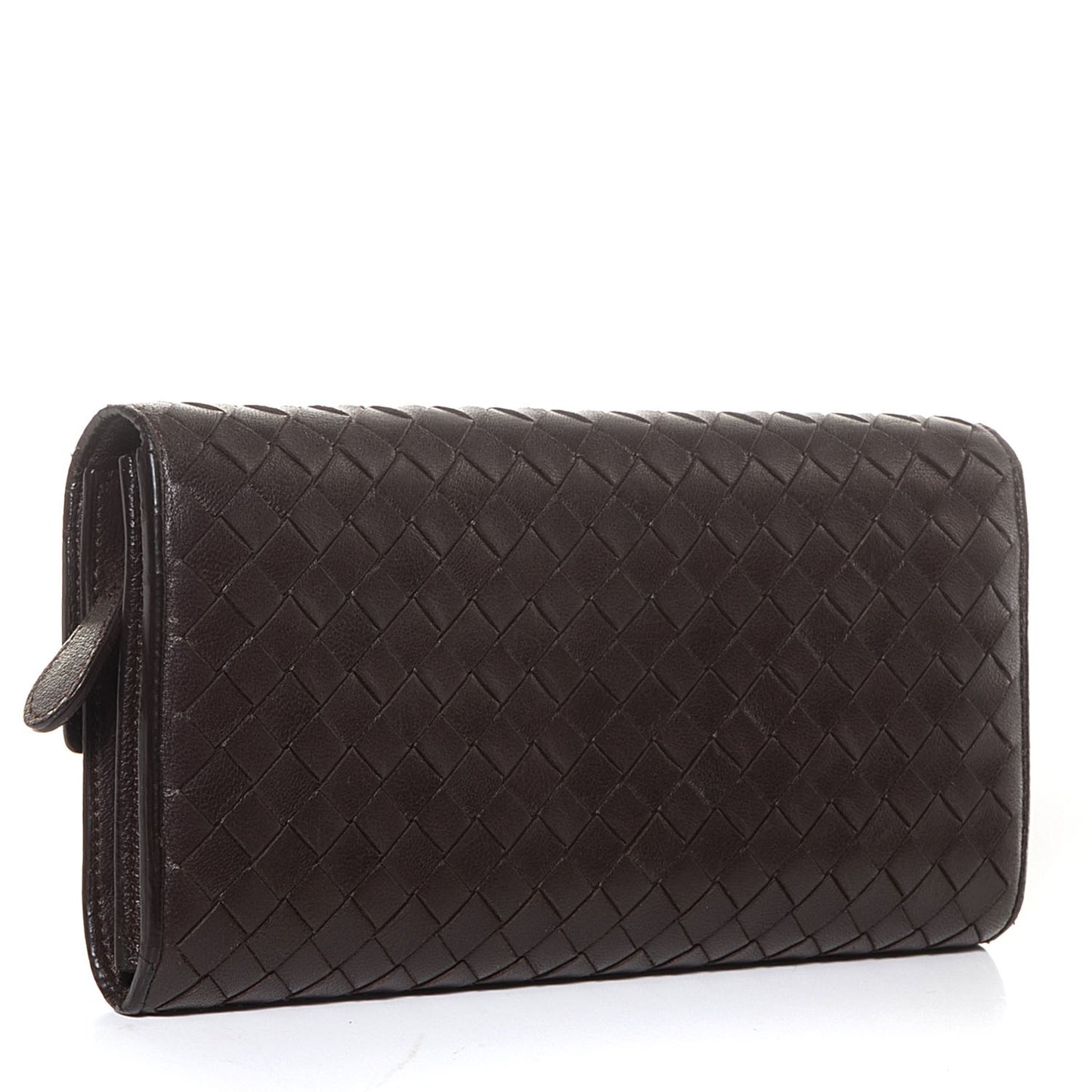 Nappa Intrecciato Continental Flap Wallet Ebano