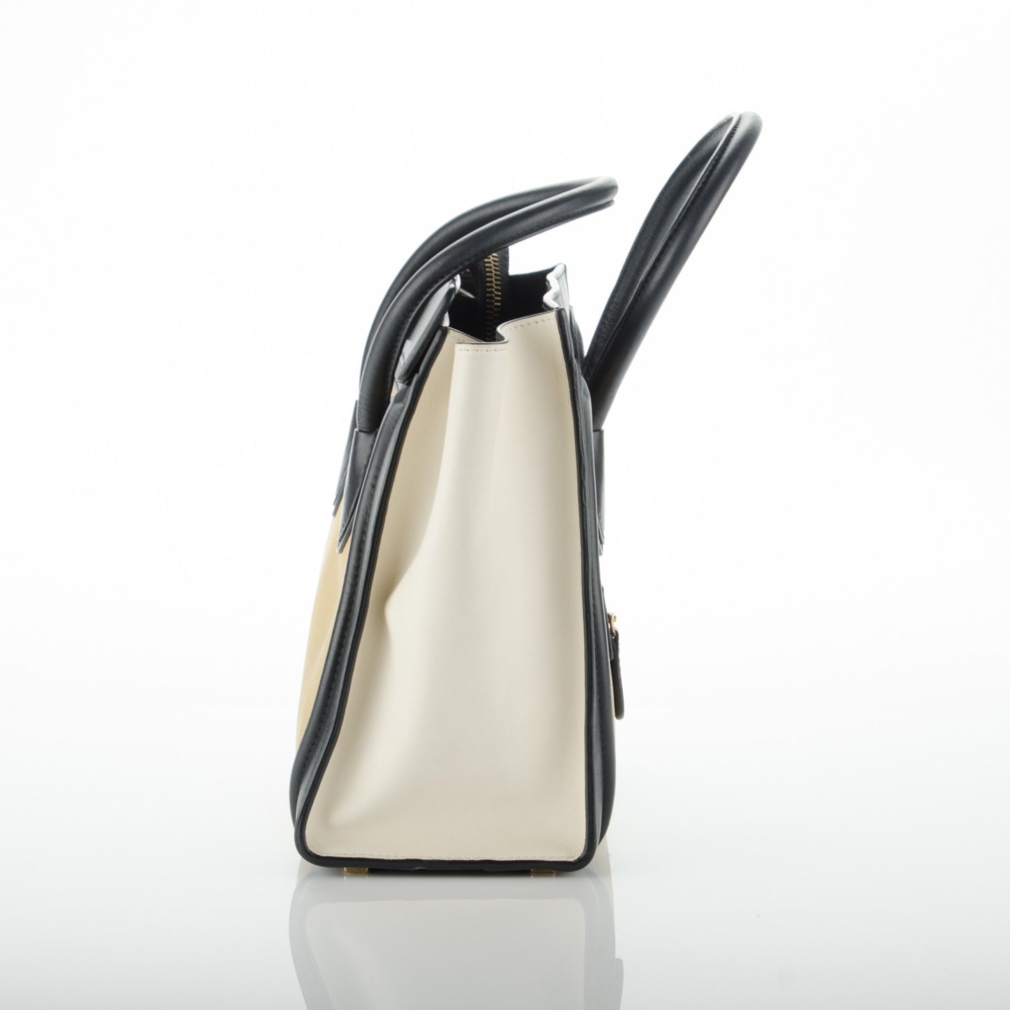 Smooth Velluto Calfskin Micro Tri-Color Luggage Vanilla