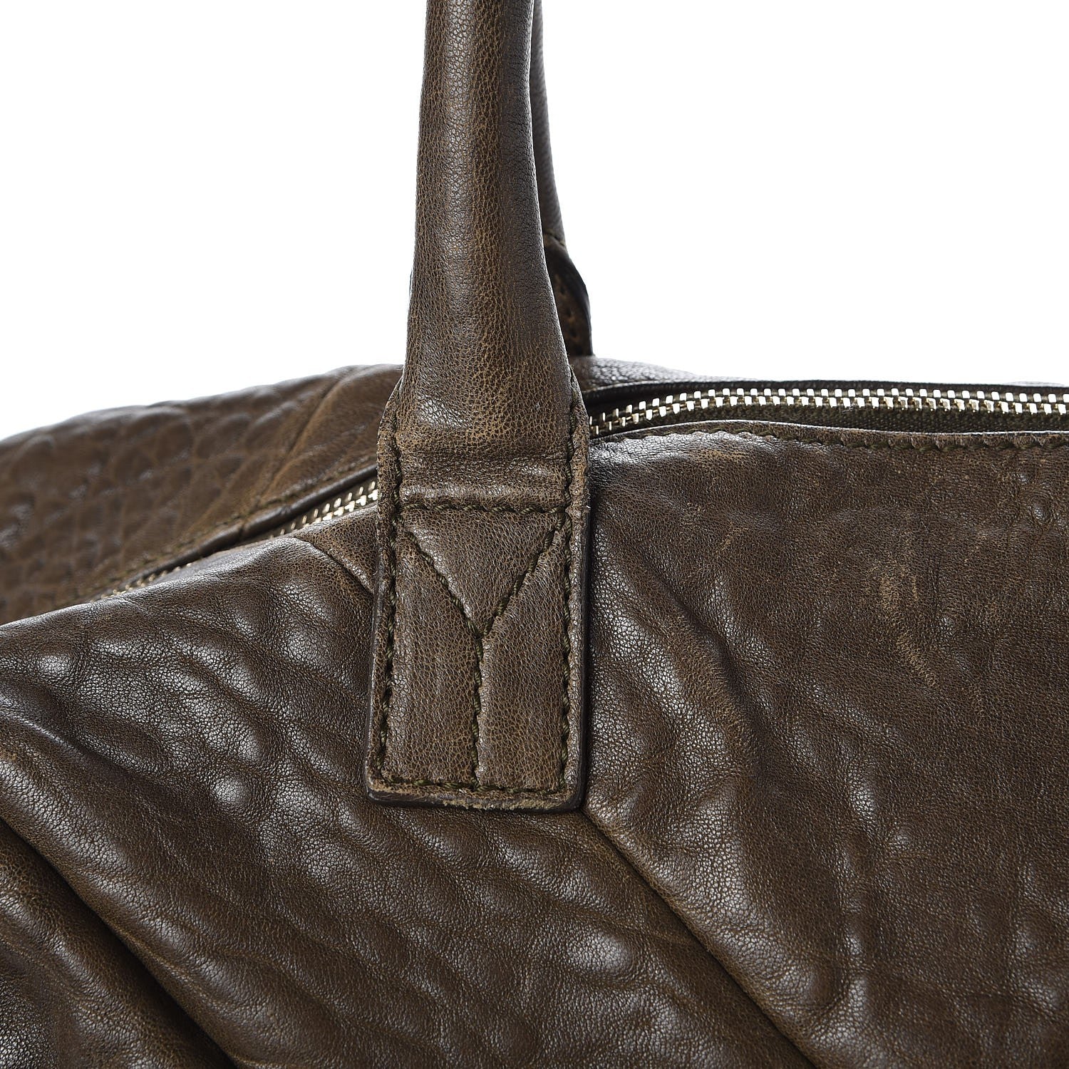 Saint Laurent Pebbled Lambskin Medium Easy Sac Olive 8 of 13