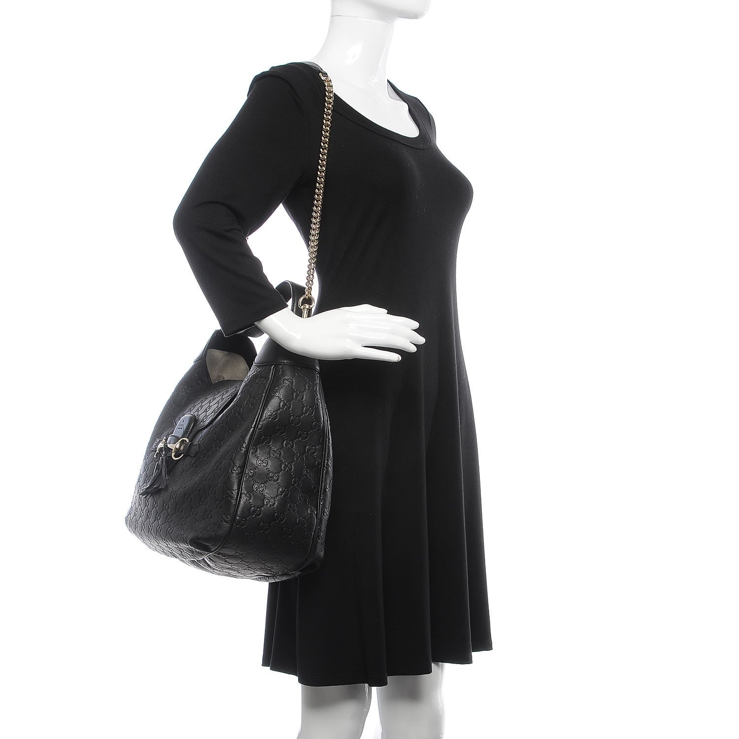 Gucci Guccissima Medium Emily Hobo Black 3 of 8