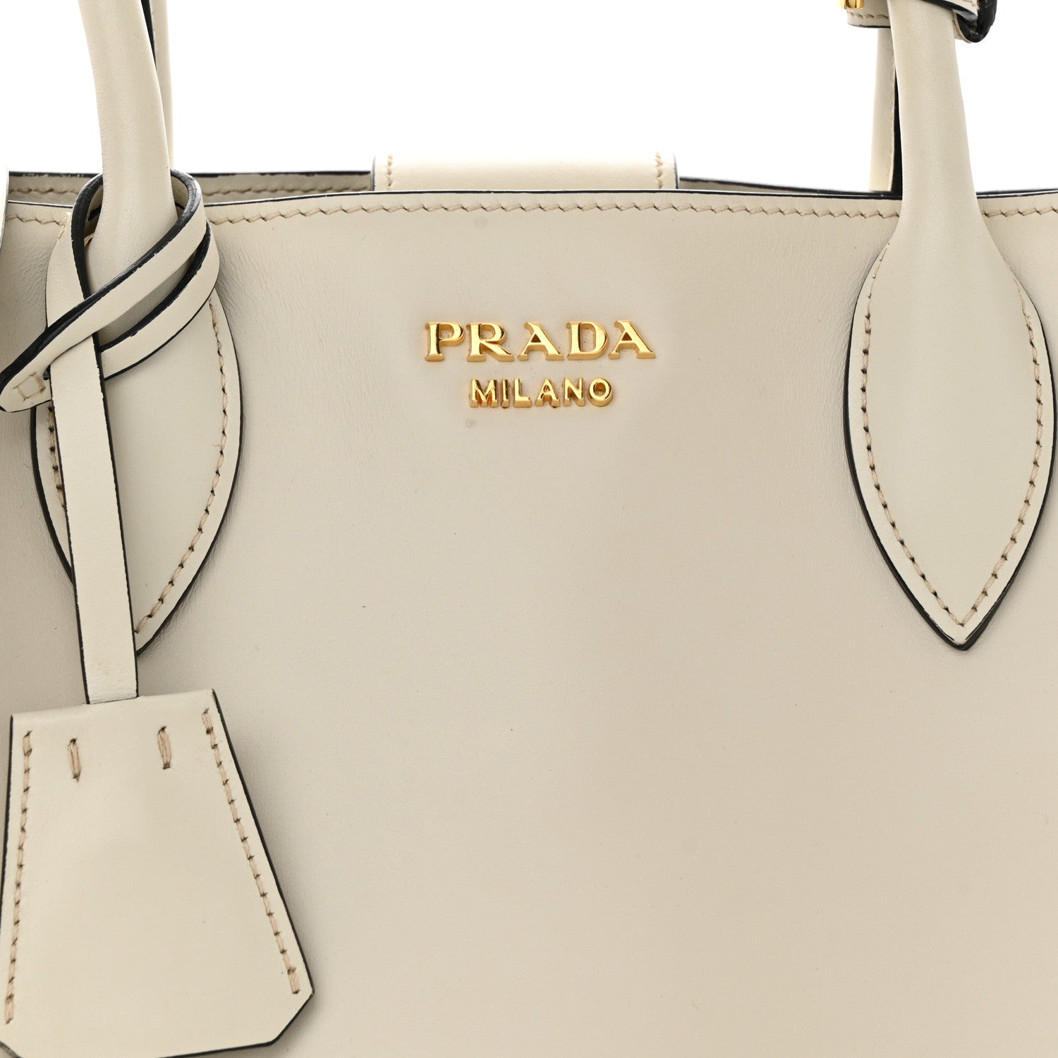 Prada City Calfskin Medium Colorblock Bibliotheque Tote White Fuoco 8 of 14