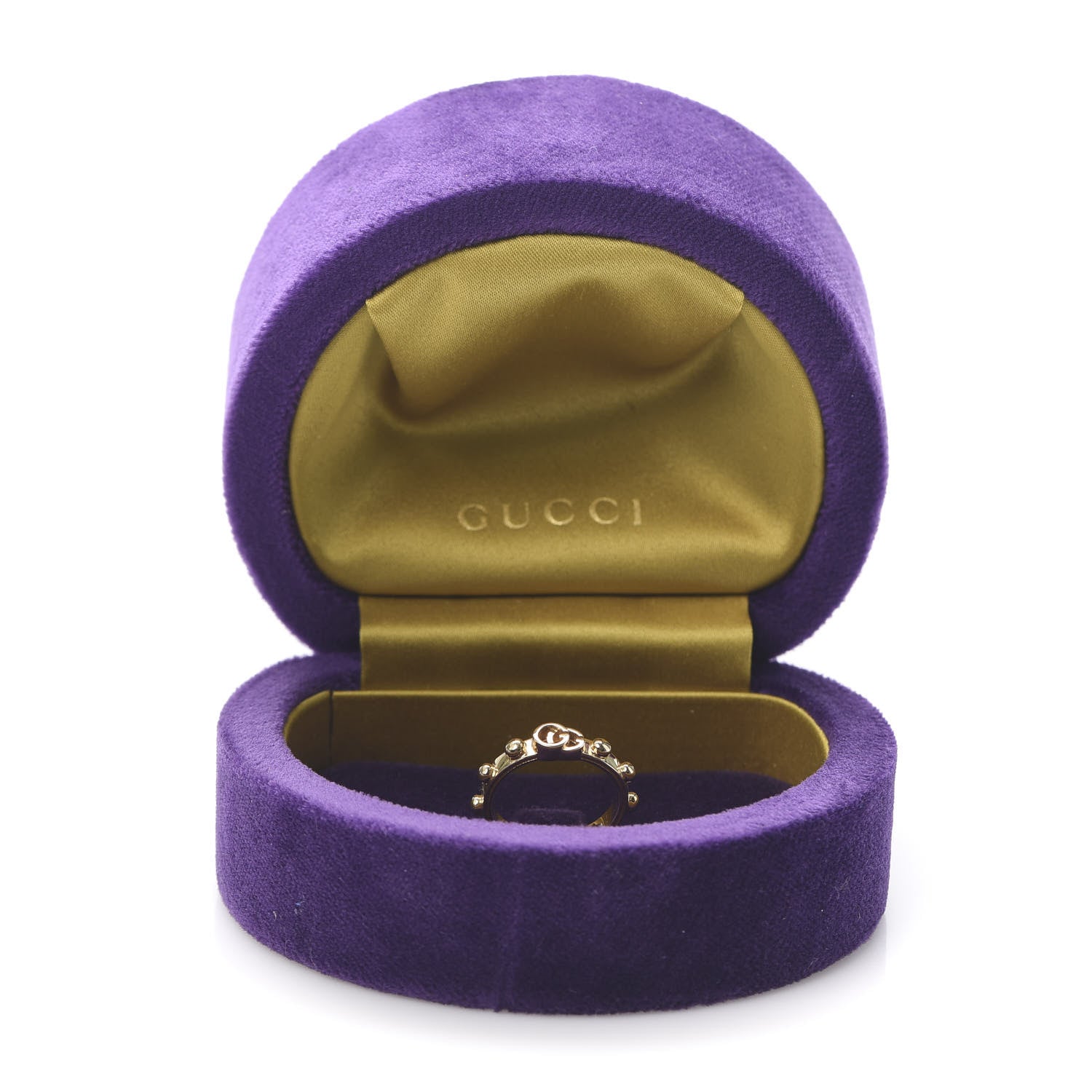Gucci 18K Yellow Gold Running G Ring 52 6 7 of 7