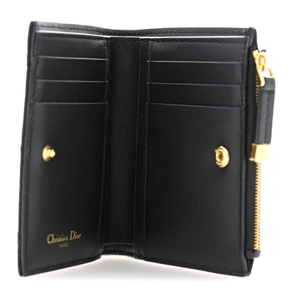 Christian Dior Grained Calfskin Supple Cannage Caro Dahlia Wallet Black 5 of 9