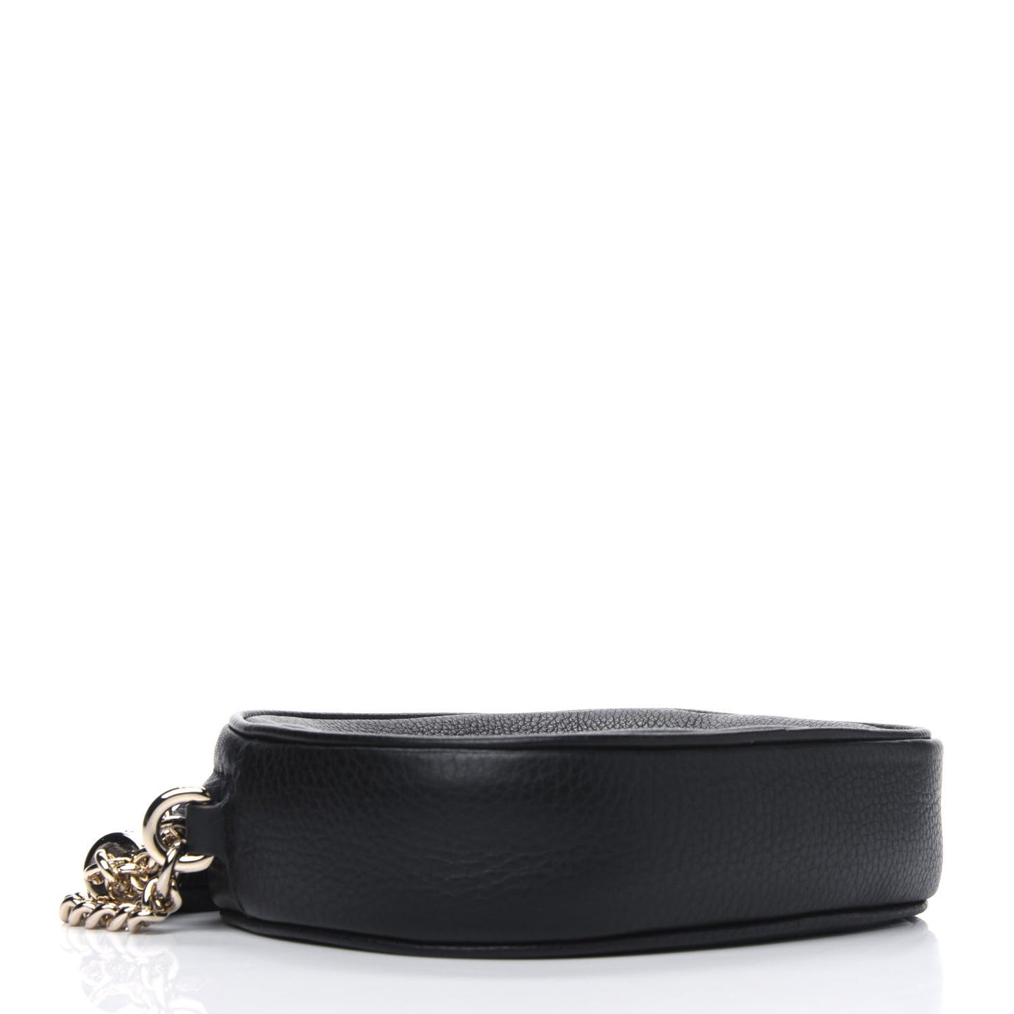 Pebbled Calfskin Mini Soho Chain Bag Black