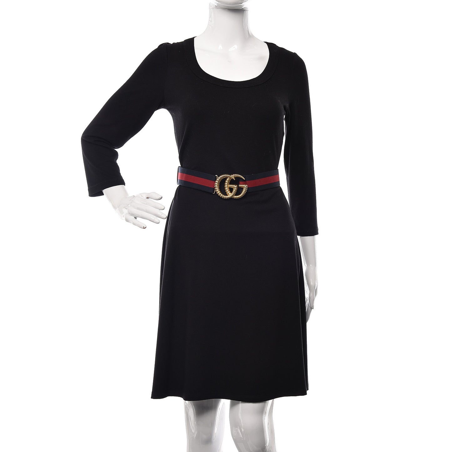 Canvas Torchon Double G Web Belt 85 34 Navy Red