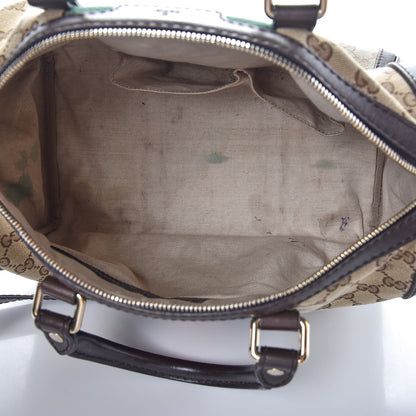 Gucci Monogram Vintage Web Medium Boston Dark Brown 5 of 9