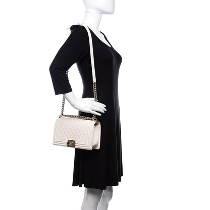 Chanel Caviar Quilted Medium Boy Flap Ivory 2 of 11