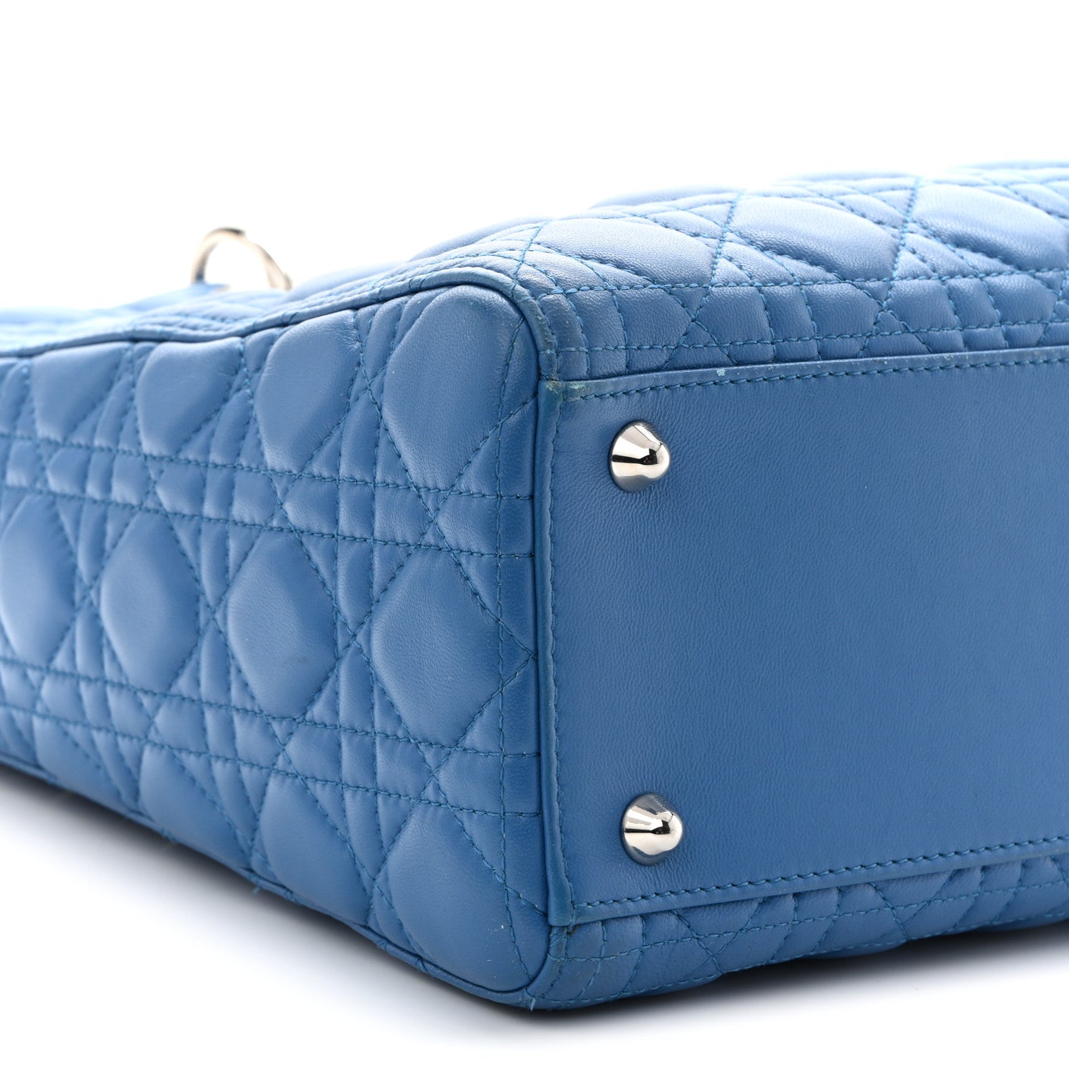 Christian Dior Lambskin Cannage Large Lady Dior Blue 9 of 11