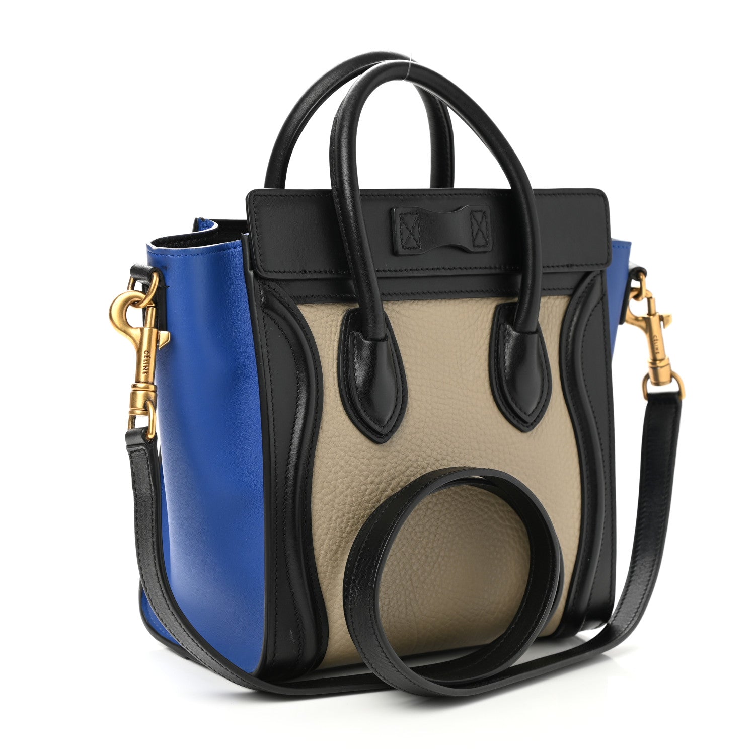 Celine Elephant Calfskin Nano Tri-Color Luggage Sand 2 of 9