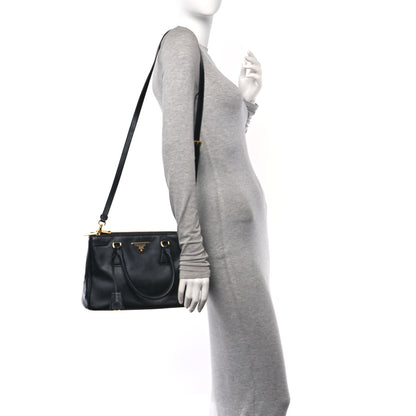 Prada Saffiano Small Galleria Double Zip Tote Black 2 of 15