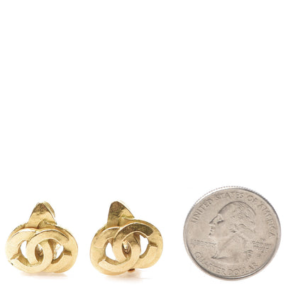 Chanel CC Heart Clip On Earrings Gold 2 of 5