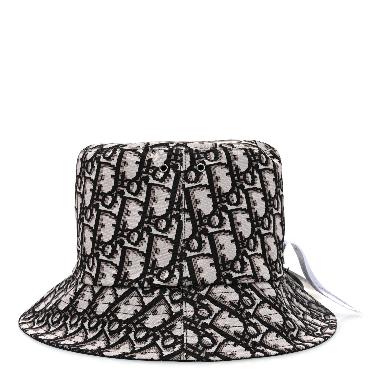 Christian Dior Polyester Cotton Oblique Reversible Teddy-D Brim Bucket Hat 567 Black 6 of 10