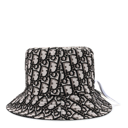 Christian Dior Polyester Cotton Oblique Reversible Teddy-D Brim Bucket Hat 567 Black 6 of 10