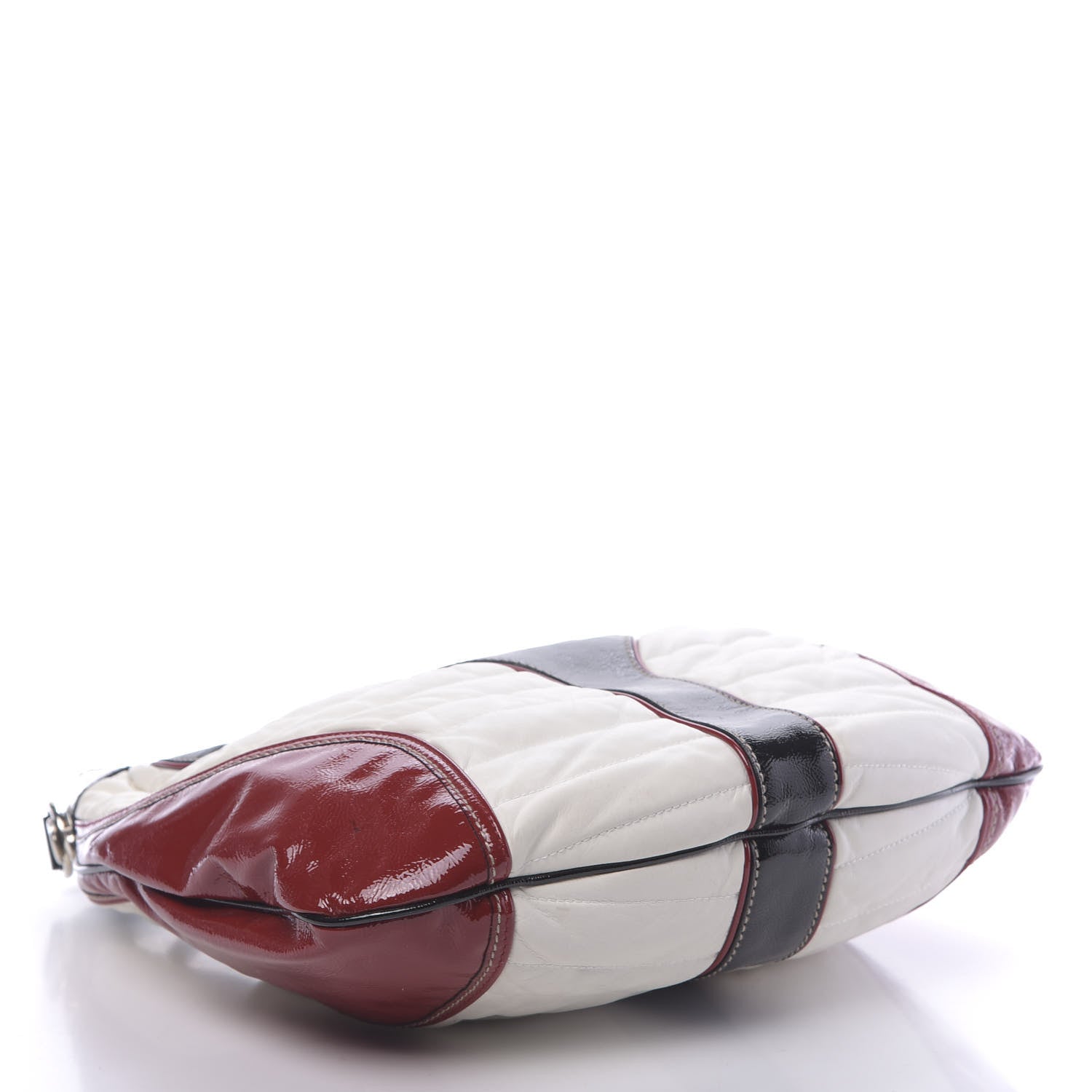 Gucci Patent Calfskin Medium Snow Glam Hobo Black White Red 4 of 10