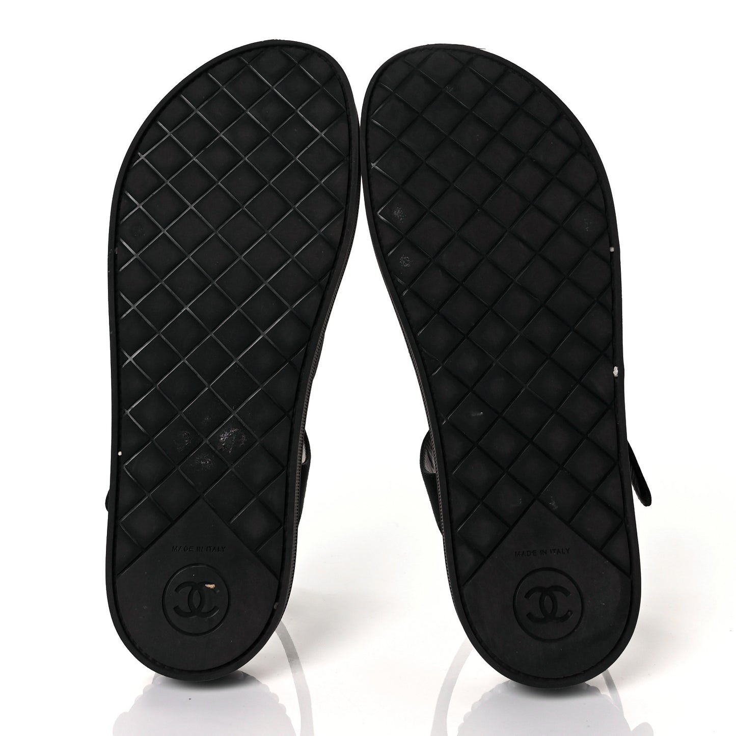 Grosgrain Pearl Flat Sandals 37 Black