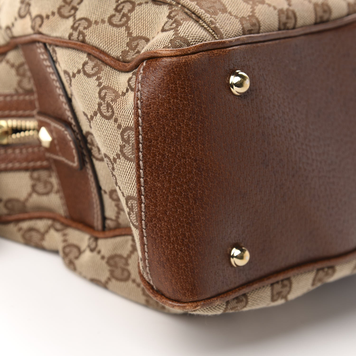 Gucci Monogram Canvas Bamboo Top Handle Bag Brown 6 of 13