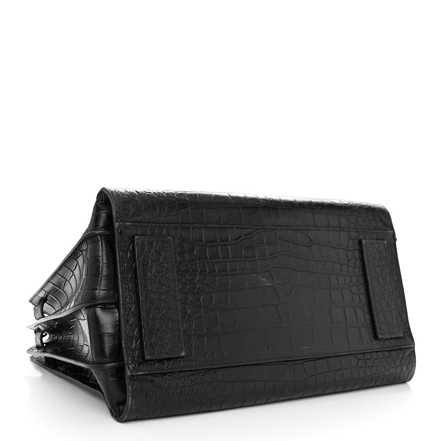 Calfskin Crocodile Embossed Medium Supple Sac de Jour Black
