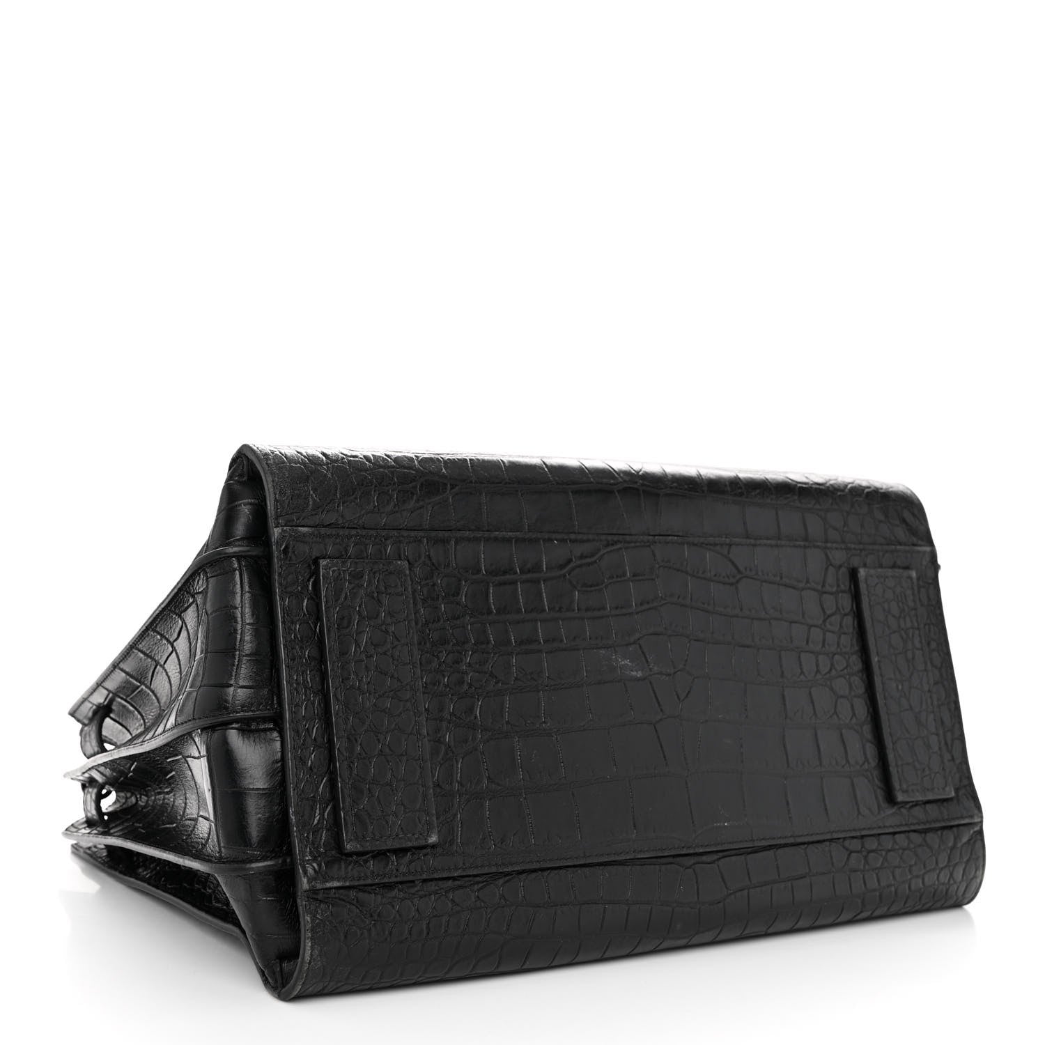 Saint Laurent Calfskin Crocodile Embossed Medium Supple Sac de Jour Black 4 of 14