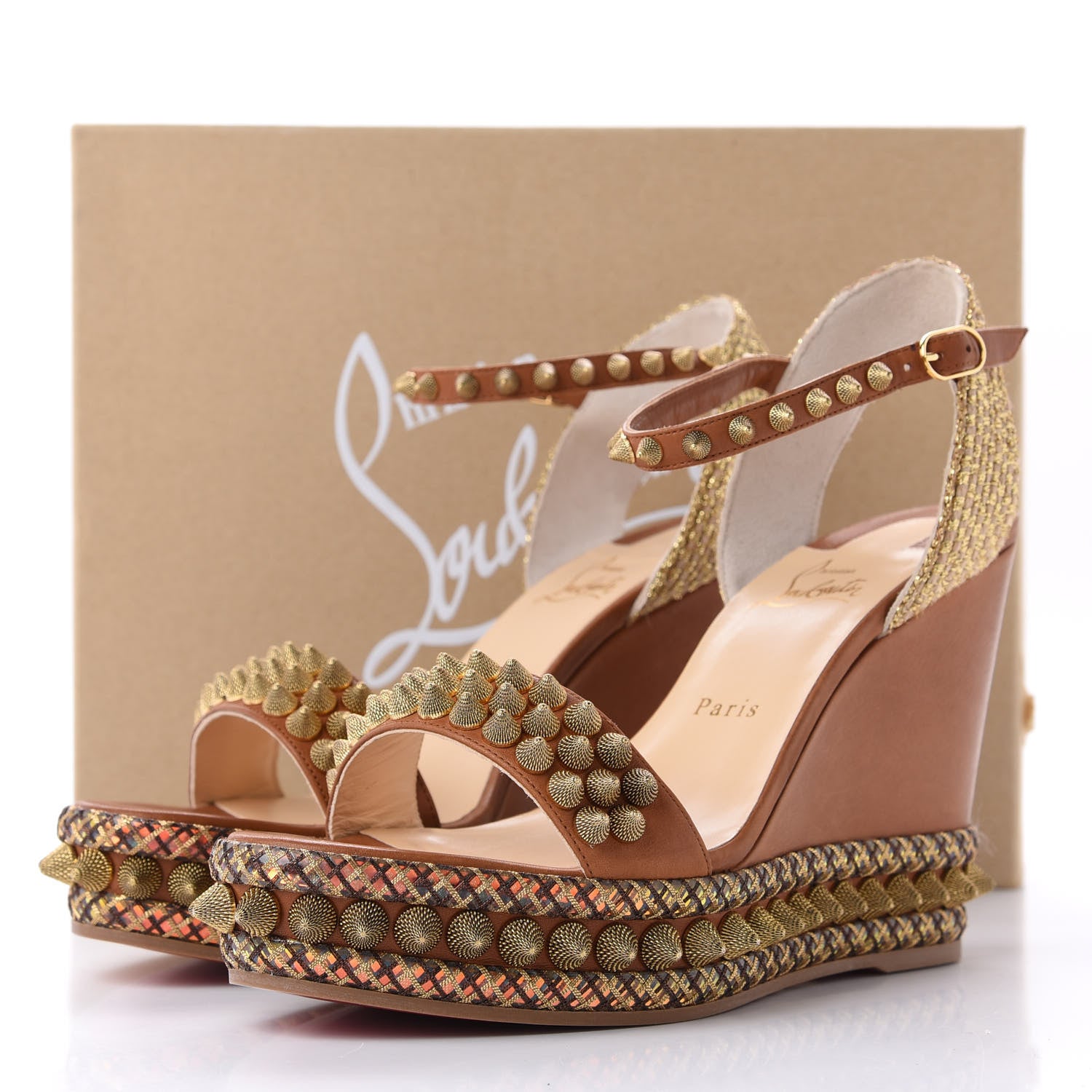 Christian Louboutin Calfskin Cordorella 110 Wedge Sandals 41 Version Cuoio 12 of 12