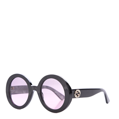 Gucci Acetate Round GG Sunglasses GG0319S Black 1 of 8
