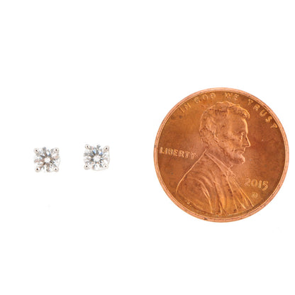 Tiffany Platinum Diamond .36ctw Solitaire Earrings 2 of 11