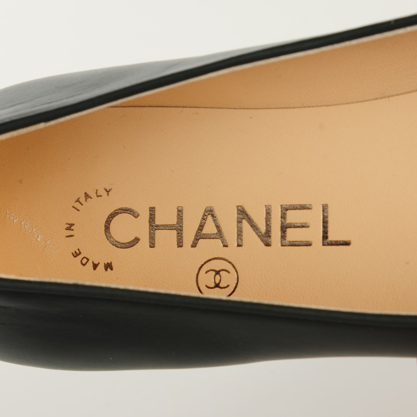 Calfskin Camellia Bead Ballerina Flats 36.5 Grey Black